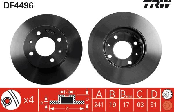 TRW DF4496 - Jarrulevy inparts.fi