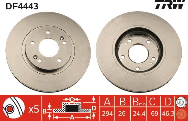 TRW DF4443 - Jarrulevy inparts.fi