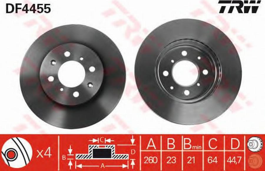 TRW DF4455BP - Jarrulevy inparts.fi