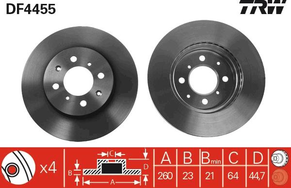 TRW DF4455 - Jarrulevy inparts.fi