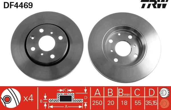 TRW DF4469 - Jarrulevy inparts.fi