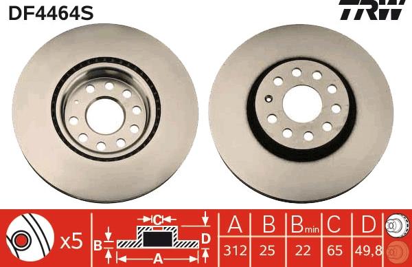 TRW DF4464S - Jarrulevy inparts.fi