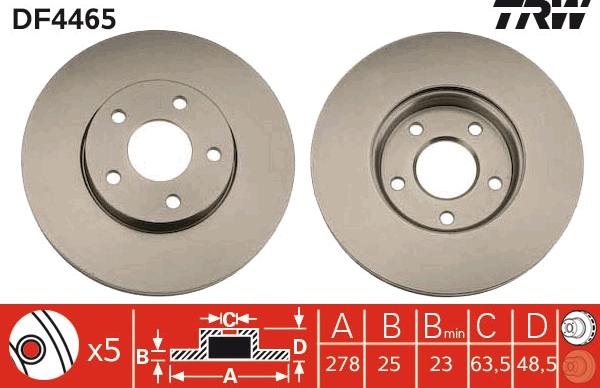 TRW DF4465 - Jarrulevy inparts.fi