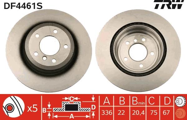 TRW DF4461S - Jarrulevy inparts.fi