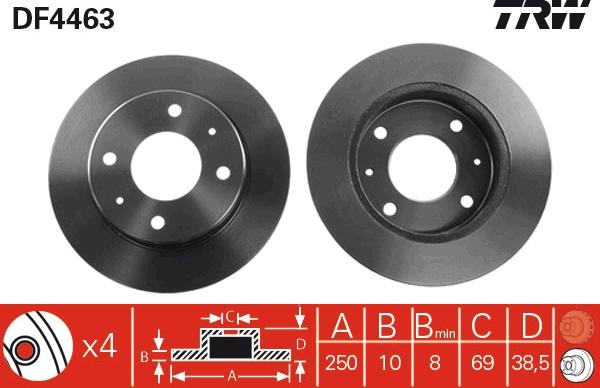 TRW DF4463 - Jarrulevy inparts.fi