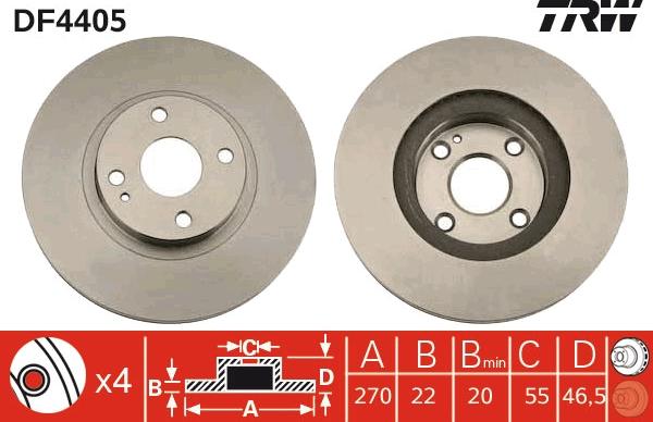 TRW DF4405 - Jarrulevy inparts.fi