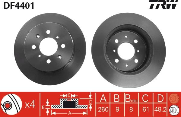 TRW DF4401 - Jarrulevy inparts.fi