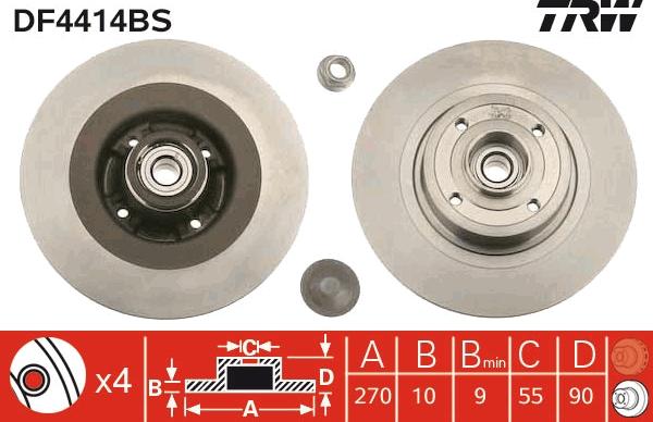 TRW DF4414BS - Jarrulevy inparts.fi