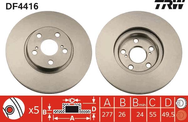 TRW DF4416 - Jarrulevy inparts.fi