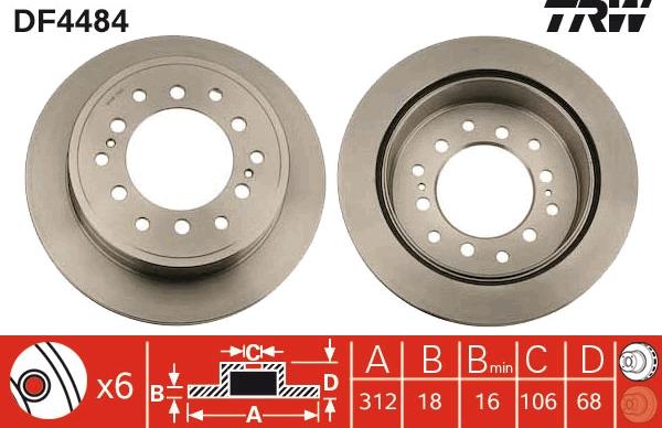 TRW DF4484 - Jarrulevy inparts.fi