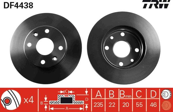 TRW DF4438 - Jarrulevy inparts.fi