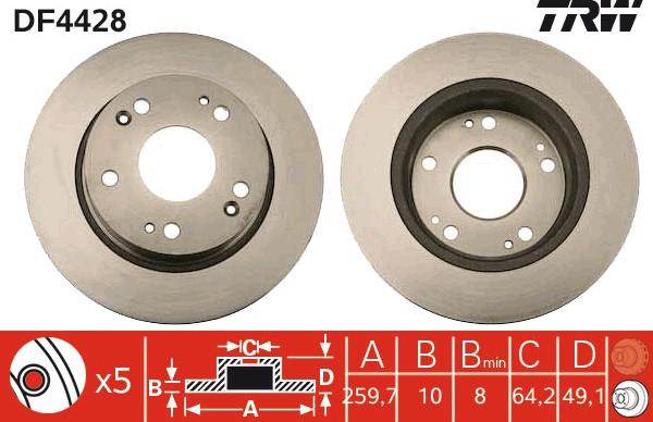 TRW DF4428 - Jarrulevy inparts.fi