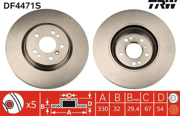 TRW DF4471S - Jarrulevy inparts.fi