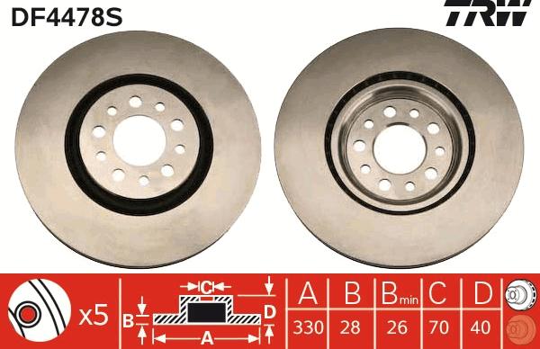 TRW DF4478S - Jarrulevy inparts.fi