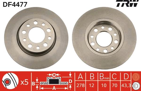 TRW DF4477 - Jarrulevy inparts.fi