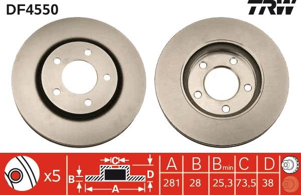 TRW DF4550 - Jarrulevy inparts.fi