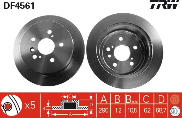 TRW DF4561 - Jarrulevy inparts.fi