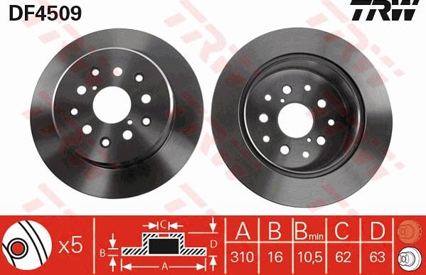 TRW DF4509 - Jarrulevy inparts.fi