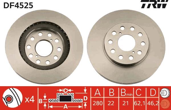 TRW DF4525 - Jarrulevy inparts.fi