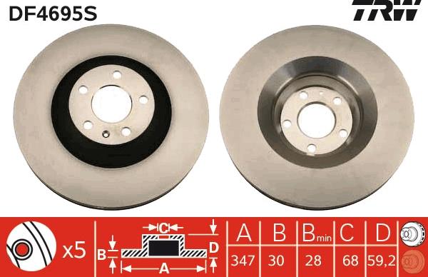 TRW DF4695S - Jarrulevy inparts.fi