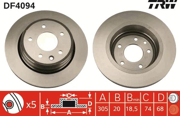 TRW DF4094 - Jarrulevy inparts.fi