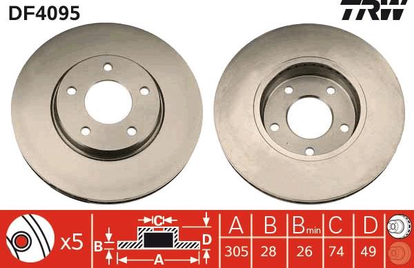 TRW DF4095 - Jarrulevy inparts.fi