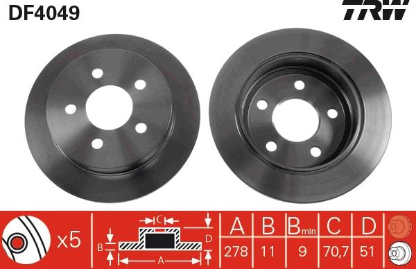 TRW DF4049 - Jarrulevy inparts.fi