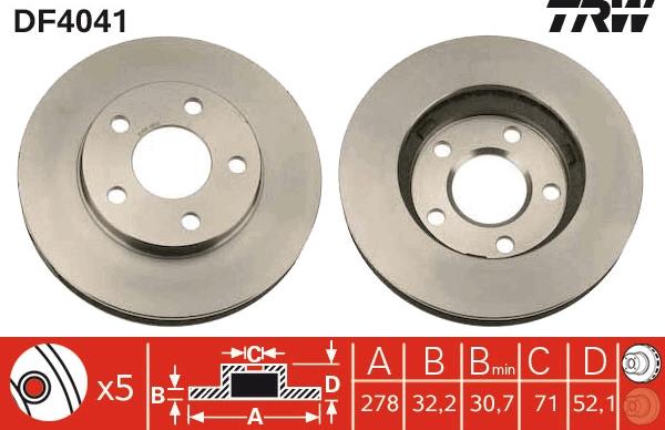 TRW DF4041 - Jarrulevy inparts.fi