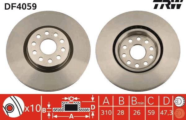 TRW DF4059 - Jarrulevy inparts.fi