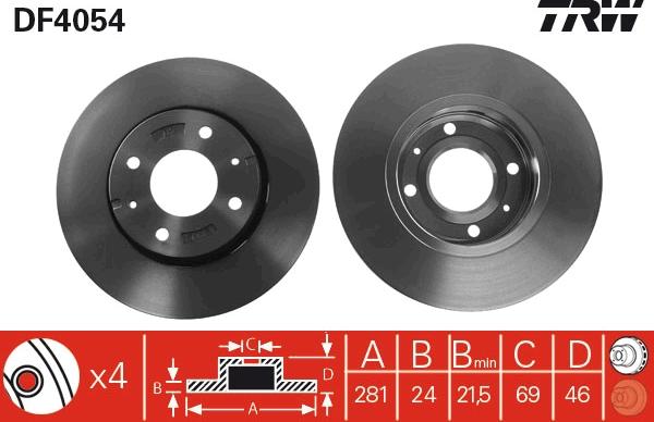 TRW DF4054 - Jarrulevy inparts.fi