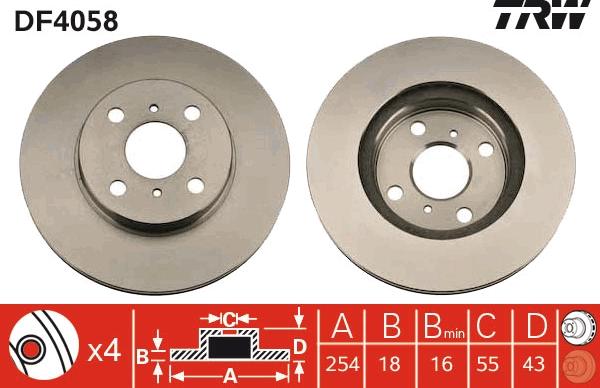 TRW DF4058 - Jarrulevy inparts.fi