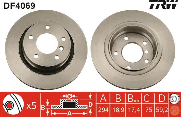 TRW DF4069 - Jarrulevy inparts.fi