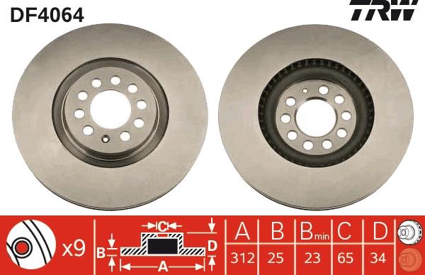 TRW DF4064 - Jarrulevy inparts.fi