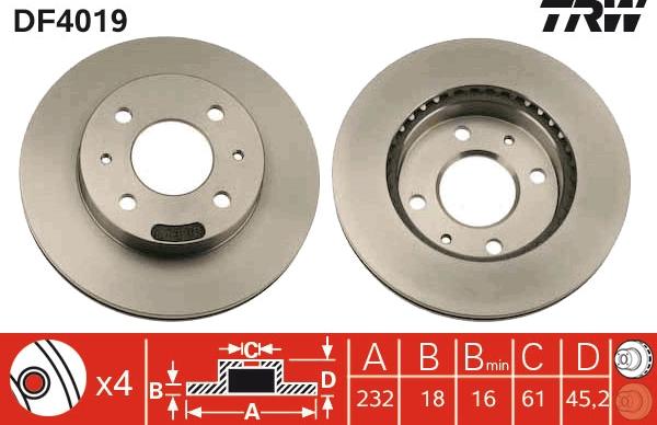 TRW DF4019 - Jarrulevy inparts.fi