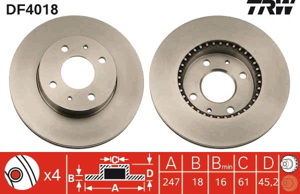 TRW DF4018 - Jarrulevy inparts.fi