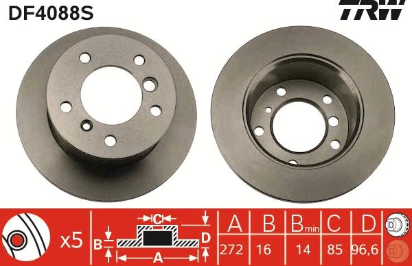 TRW DF4088S - Jarrulevy inparts.fi