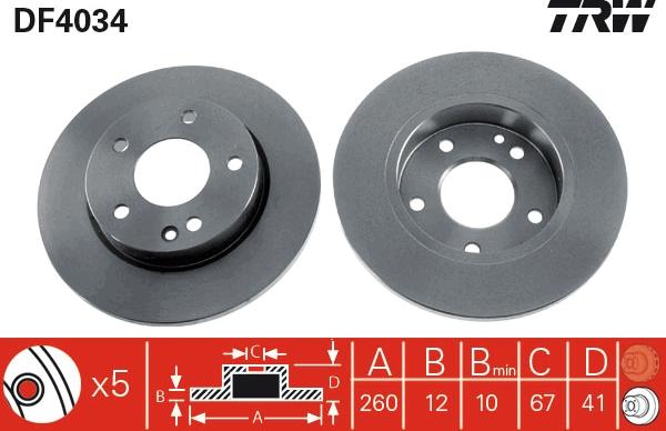 TRW DF4034 - Jarrulevy inparts.fi