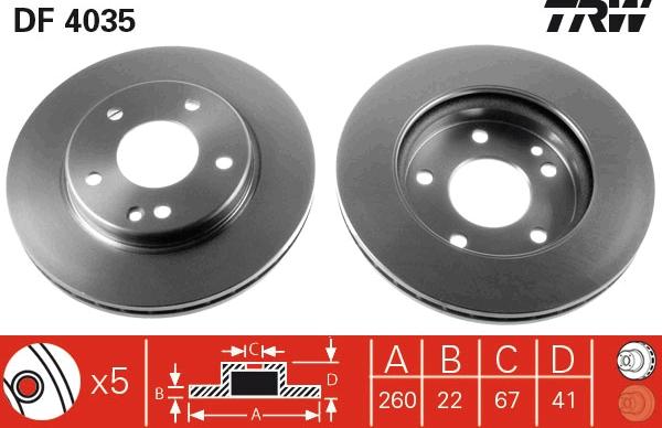 TRW DF4035 - Jarrulevy inparts.fi