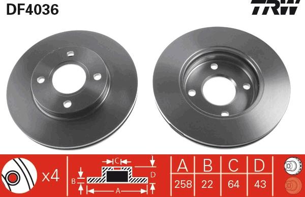 TRW DF4036 - Jarrulevy inparts.fi