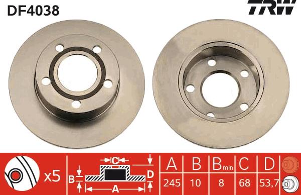 TRW DF4038 - Jarrulevy inparts.fi