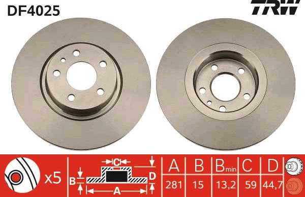 TRW DF4025 - Jarrulevy inparts.fi