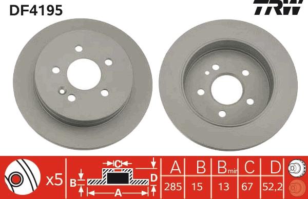 TRW DF4195 - Jarrulevy inparts.fi