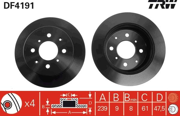 TRW DF4191 - Jarrulevy inparts.fi