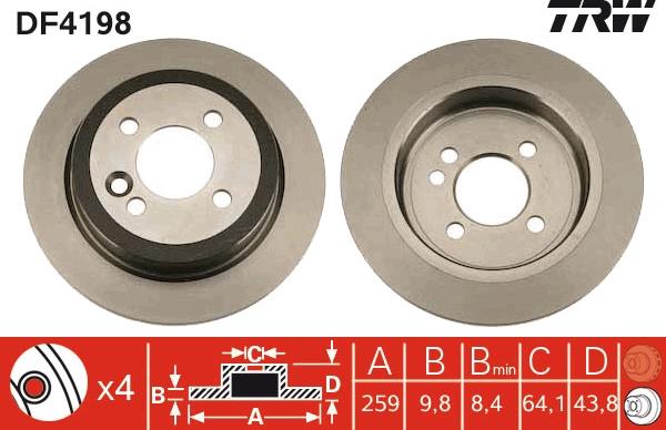 TRW DF4198 - Jarrulevy inparts.fi