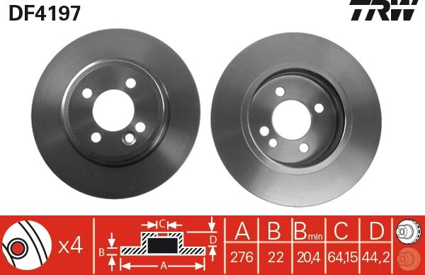 TRW DF4197 - Jarrulevy inparts.fi