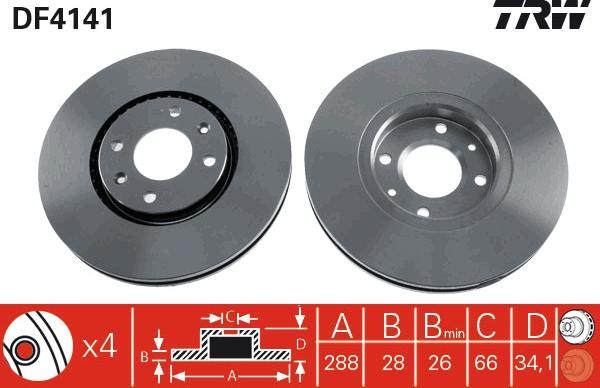 TRW DF4141 - Jarrulevy inparts.fi