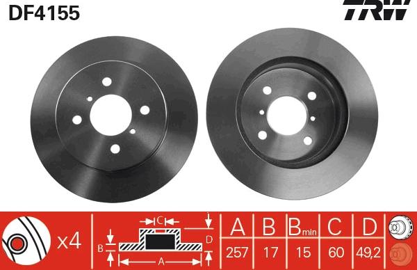 TRW DF4155 - Jarrulevy inparts.fi