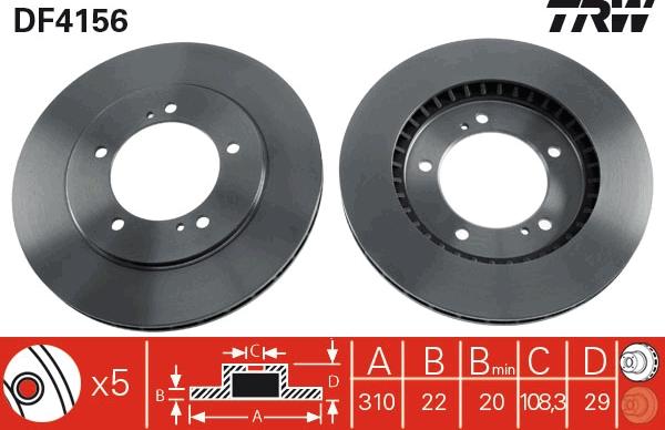 TRW DF4156 - Jarrulevy inparts.fi