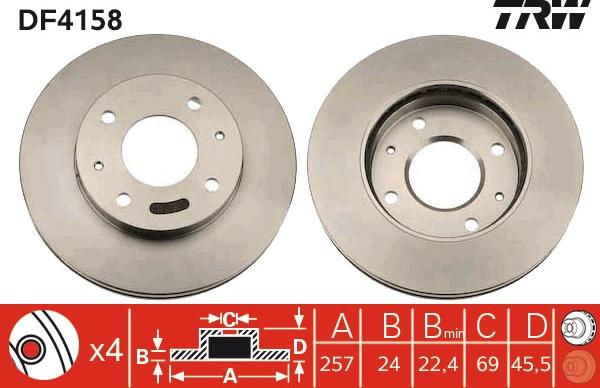 TRW DF4158 - Jarrulevy inparts.fi