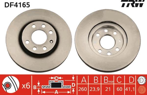 TRW DF4165 - Jarrulevy inparts.fi